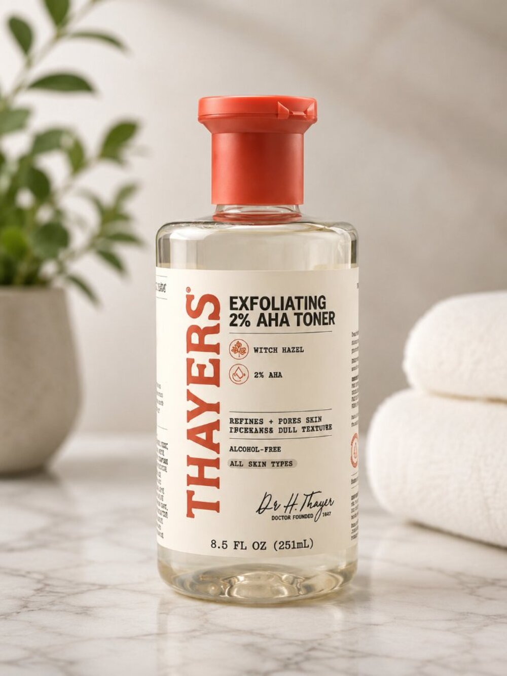 Thayers Exfoliating 2% AHA Toner Witch Hazel 8.5 oz NEW